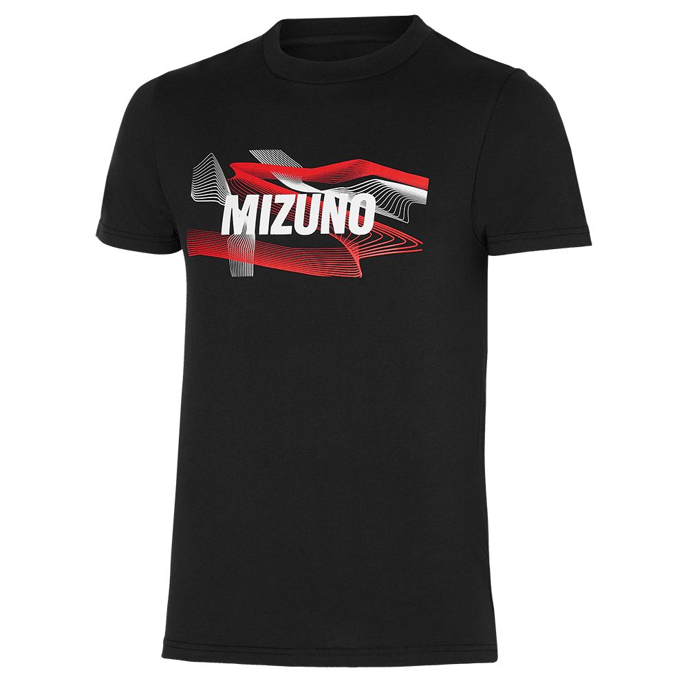 Mizuno Estampadas Tee Negras | KYEL-57326