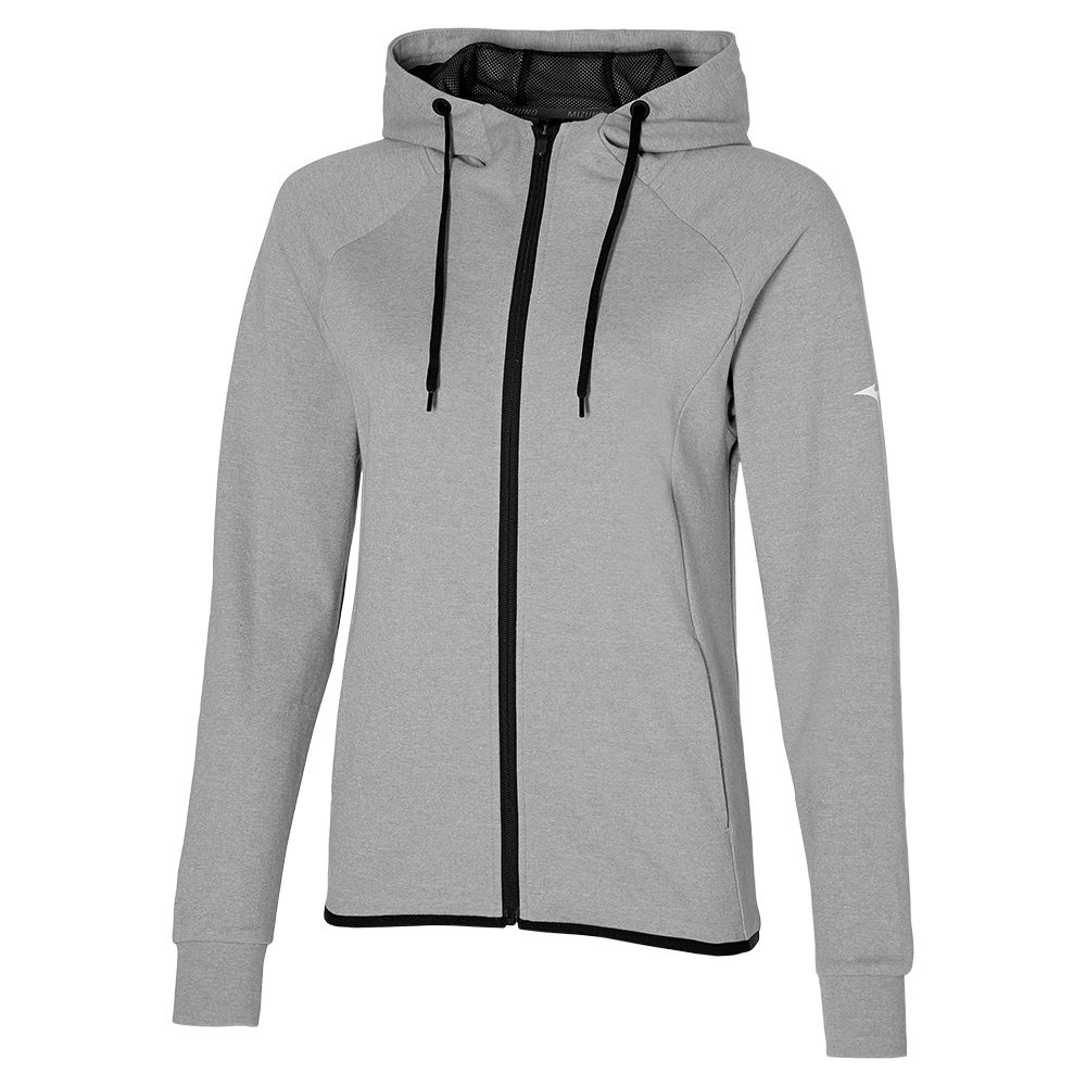 Mizuno Rb Sweat Hoodie Gris | QKNT-29508