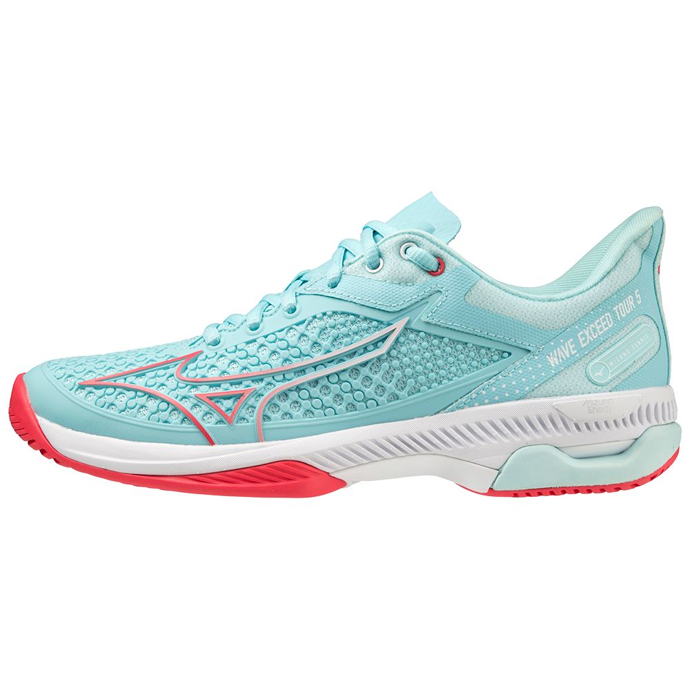 Mizuno Wave Exceed Tour 5 Ac Turquesa Coral Blancas | DLZO-02589