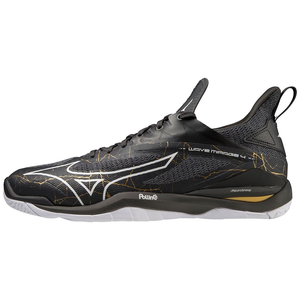 Mizuno Wave Mirage 4 Negras Blancas Doradas | DWQV-12605